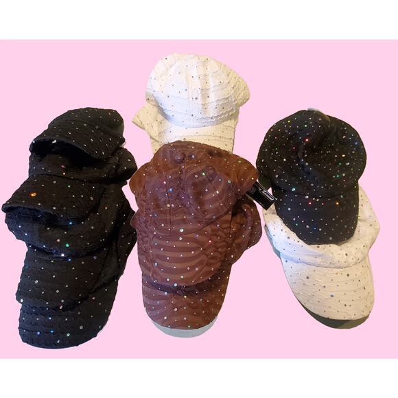 Lot of 10 ladies designer sequined baseball caps. New w/tags. High end brands. - Picture 1 of 1